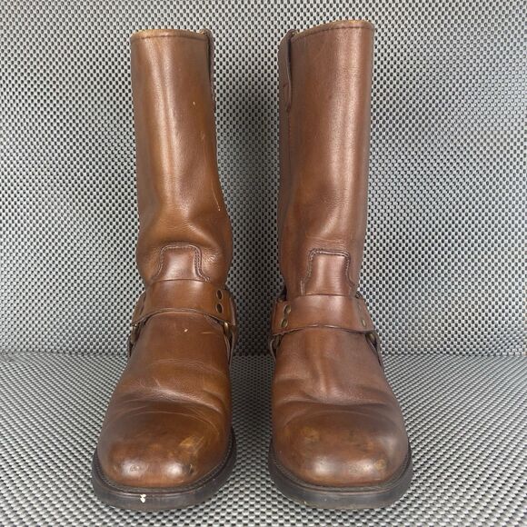 Double H Harness Boots Womens 11.5 Brown Leather Biker Motorcycle Western - Picture 6 of 15